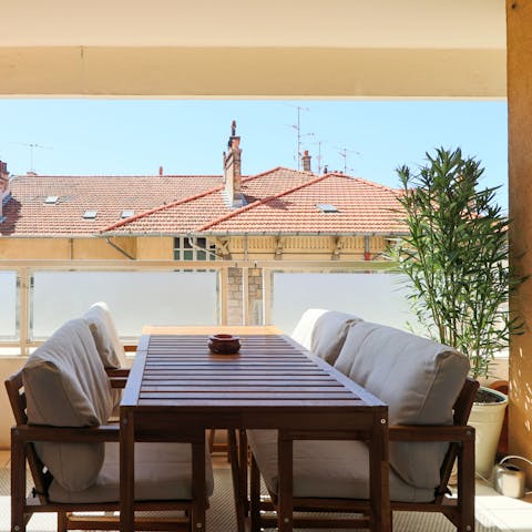 Enjoy alfresco sundowners on the balcony