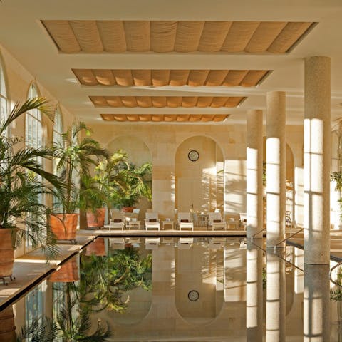 Take advantage of the complimentary access to the spa with a dip in their heated saltwater pool