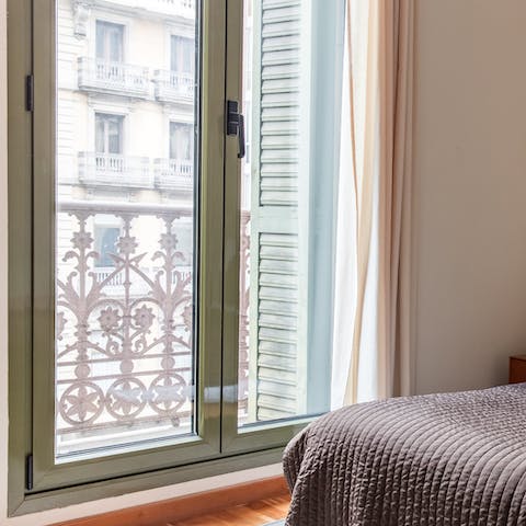 Throw open the Juliet balcony doors and let a gentle breeze float through your bedroom