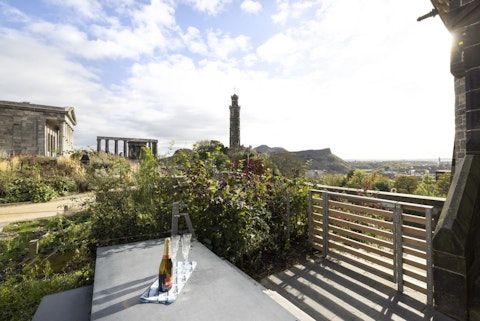 Pop champagne on the terrace with Nelson's Monument filling the skyline