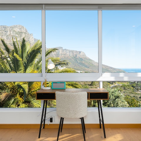 Get down to some work from the designated desk area – that's if you can keep yourself from getting too distracted by the views