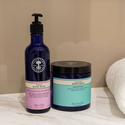 Indulge in an at-home spa day with the high-end toilerties