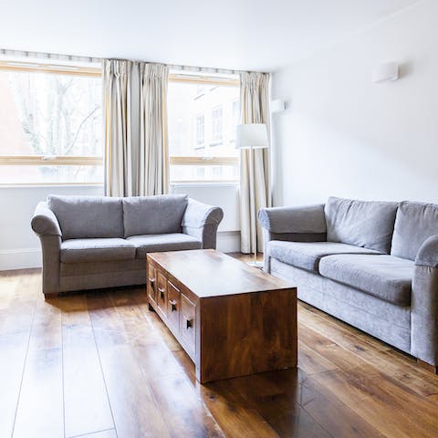 Relax in the bright living space