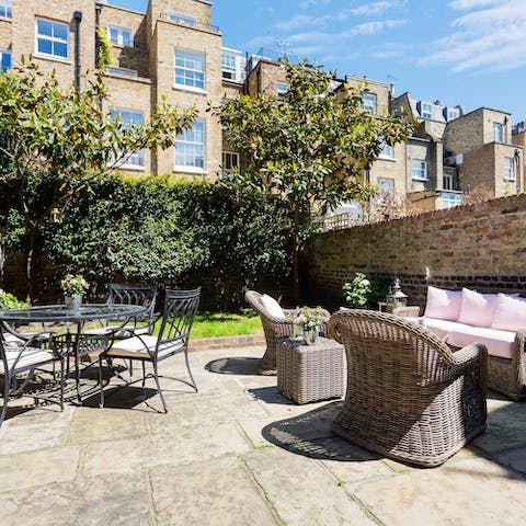 Enjoy long summer evenings in the beautiful private garden