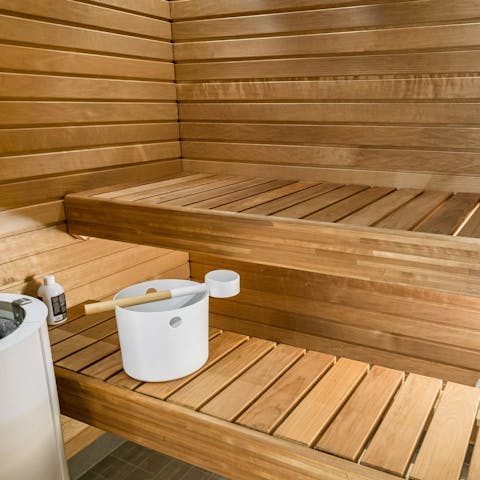 Relax your muscles in the sauna