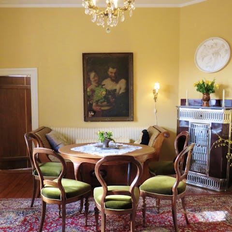 Take a time out next to the fireplace to enjoy a steaming cup of coffee