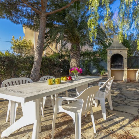 Have a long lunch in the garden underneath the shade of the trees