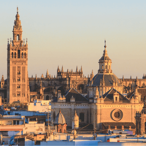 Visit the stunning Seville Cathedral, 500 metres away