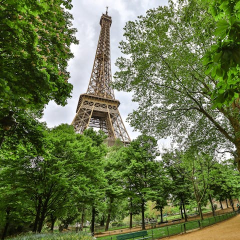 Walk to Champ de Mars and admire the Eiffel Tower