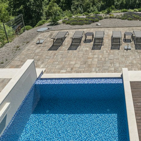 Take a dip in the private, heated pool