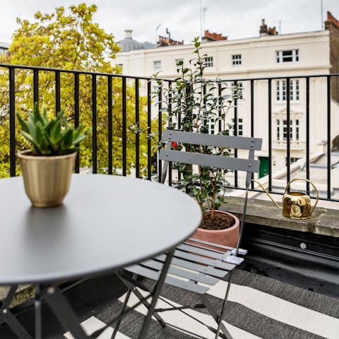 Start your mornings with a coffee on the balcony