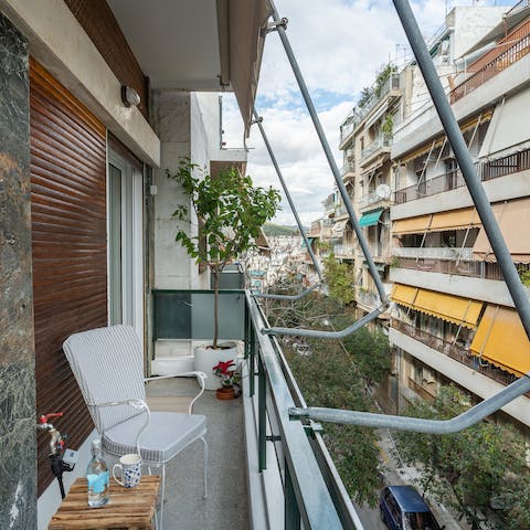 Sip your morning coffee on the private balcony