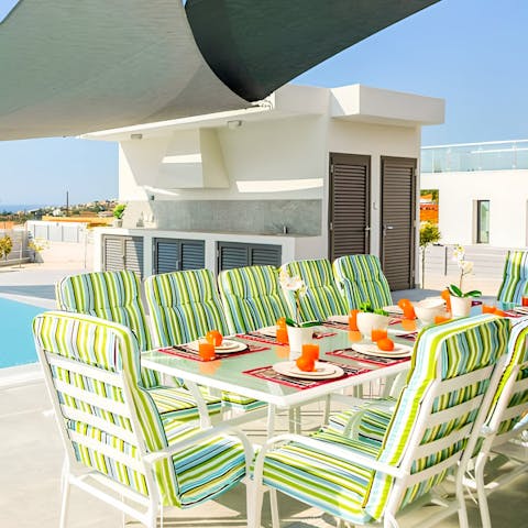 Serve up some Cypriot culinary delights at the alfresco dining area