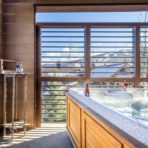 Luxuriate in the hot tub with a view