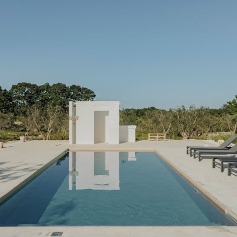 Cool off from the Puglian sun in the large private pool