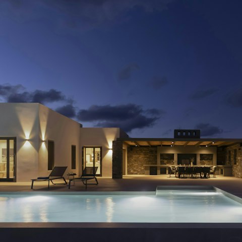 Enjoy a starlit dip in the infinity pool