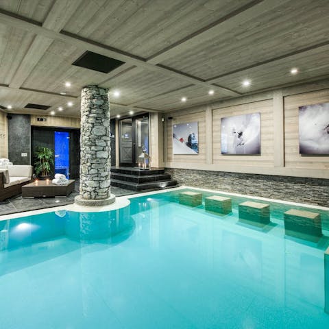Embrace total relaxation in the pool and hammam