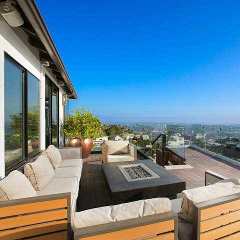 Chill around the firepit lounge with a view