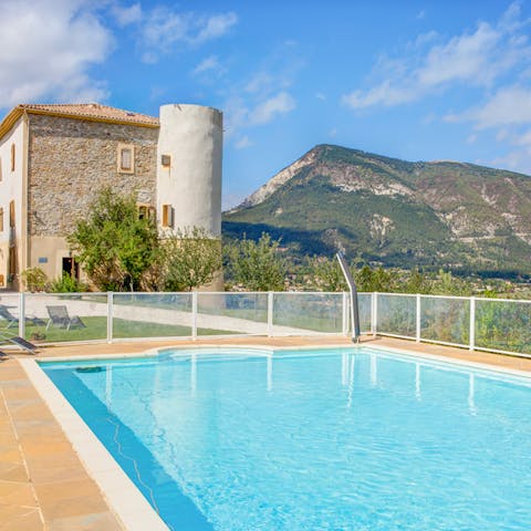 Take a dip in the private heated pool or jacuzzi