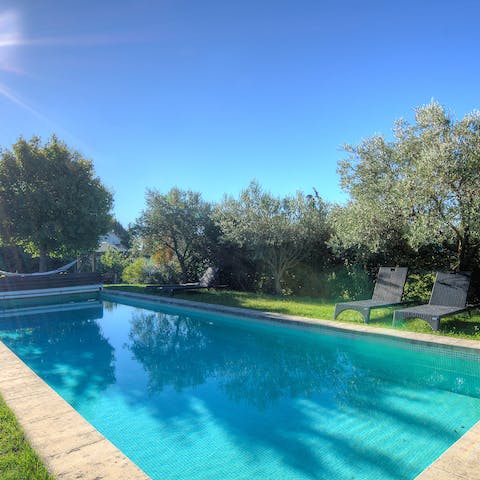 Cool off in the large private pool