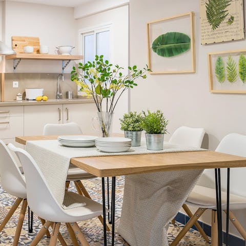 Tuck into a Spanish omelette at the dining table before setting off