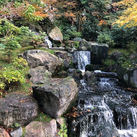 Take a stroll through Holland Park, just a three-minute walk away