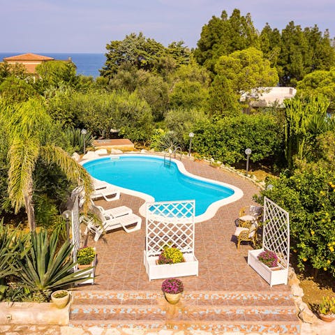 Start your day with a swim in the sunny pool