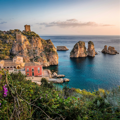 Drive to nearby Scopello for a dinner date