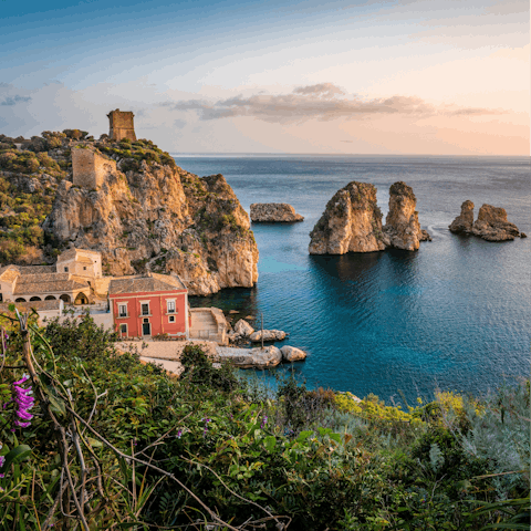 Drive to nearby Scopello for a dinner date