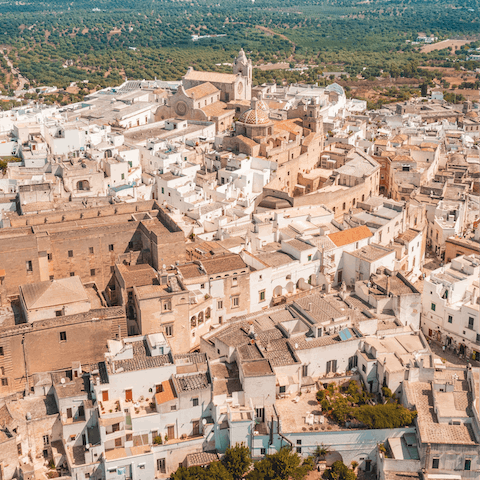 Explore the stunning town of Ceglie Messapica, just a short seven-minute-drive from home