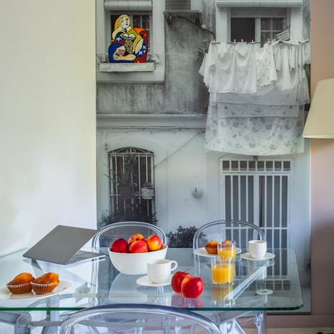Admire the local artworks on the walls