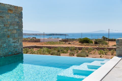 Cool down in the private swimming pool and admire the views