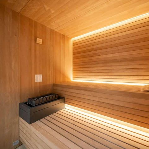 Relax and recharge in the private sauna
