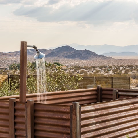 Cool off after a hike with a refreshing outdoor shower