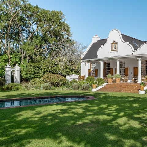 Cool off from the South African sunshine in the unheated swimming pool