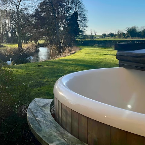 Soak in the hot tub after a day of exploring Somerset