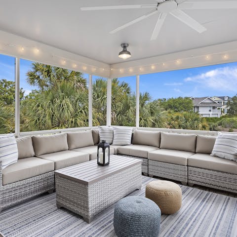 Unwind on the porch with a glass of wine