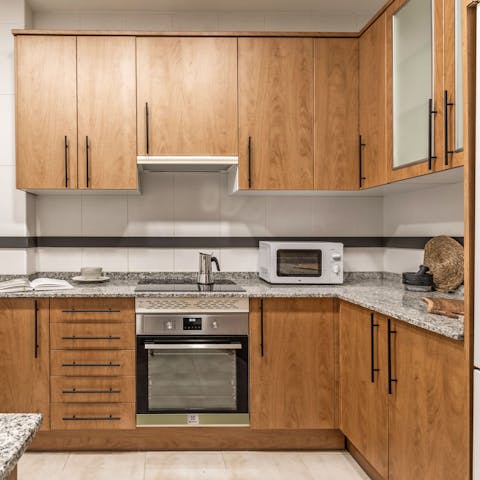 Whip up tapas for dinner in the well-equipped kitchen
