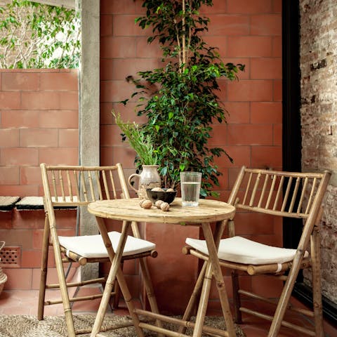 Enjoy sundowners on the private terrace