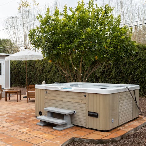 Take a break and unwind in the hot tub