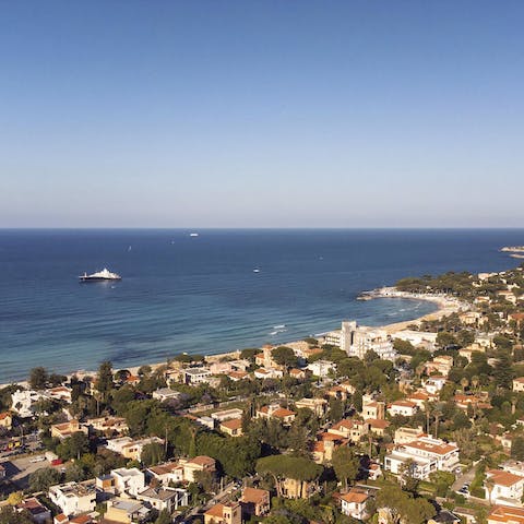 Stay in the resort town of Mondello, a short stroll from the beach