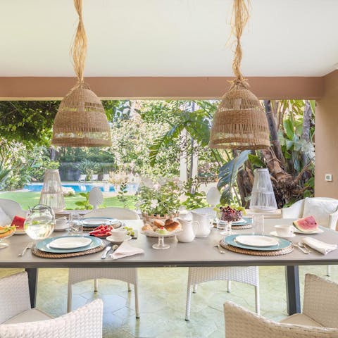 Gather for long, lazy lunches on the covered terrace