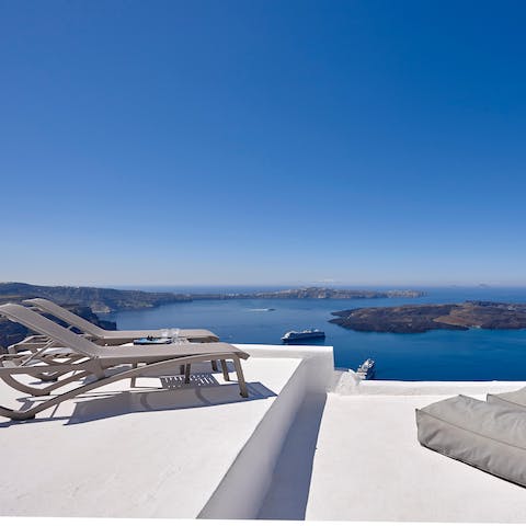 Bask in the sun from the comfort of the villa's sun-baked terrace