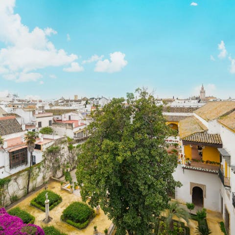 Catch views of Seville from the rooftop terrace