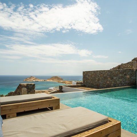 Splash about in the infinity pool as you overlook the sea