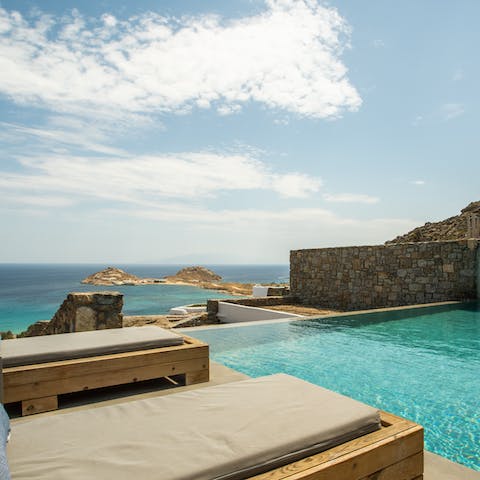 Splash about in the infinity pool as you overlook the sea