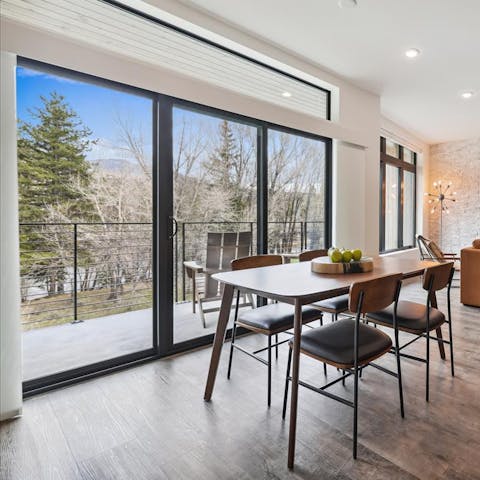 Take your morning coffee to the balcony and listen to the river