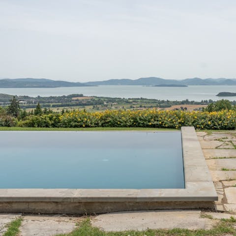 Soak up sweeping views from the infinity pool
