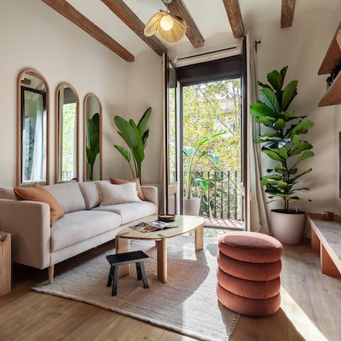 Step out onto your private balcony for some people-watching over a glass of Spanish wine