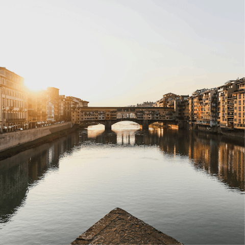 Begin your stay in Florence with a stroll to Ponte Vecchio